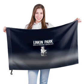 Флаг 3D с принтом Linkin Park и Hollywood Undead в Кировске, 100% полиэстер | плотность ткани — 95 г/м2, размер — 67 х 109 см. Принт наносится с одной стороны | 
