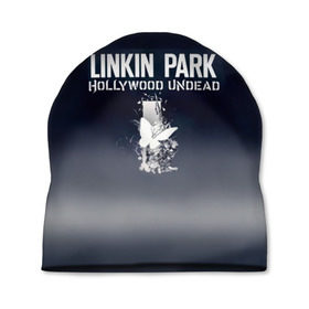 Шапка 3D с принтом Linkin Park и Hollywood Undead в Кировске, 100% полиэстер | универсальный размер, печать по всей поверхности изделия | 