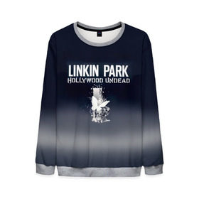 Мужской свитшот 3D с принтом Linkin Park и Hollywood Undead в Кировске, 100% полиэстер с мягким внутренним слоем | круглый вырез горловины, мягкая резинка на манжетах и поясе, свободная посадка по фигуре | 