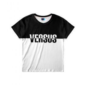 Детская футболка 3D с принтом VERSUS в Кировске, 100% гипоаллергенный полиэфир | прямой крой, круглый вырез горловины, длина до линии бедер, чуть спущенное плечо, ткань немного тянется | battle | hip hip | rap | versus | батл | версус | реп | хип хоп