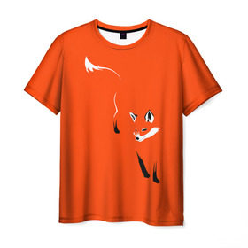 Мужская футболка 3D с принтом Лисица в Кировске, 100% полиэфир | прямой крой, круглый вырез горловины, длина до линии бедер | зверь | лис | лиса | лисица | лисонька | рыжая | хищник