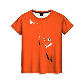 Женская футболка 3D с принтом Лисица в Кировске, 100% полиэфир ( синтетическое хлопкоподобное полотно) | прямой крой, круглый вырез горловины, длина до линии бедер | зверь | лис | лиса | лисица | лисонька | рыжая | хищник