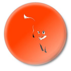 Значок с принтом Лисица в Кировске,  металл | круглая форма, металлическая застежка в виде булавки | Тематика изображения на принте: зверь | лис | лиса | лисица | лисонька | рыжая | хищник