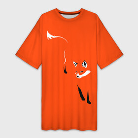Платье-футболка 3D с принтом Лисица в Кировске,  |  | Тематика изображения на принте: зверь | лис | лиса | лисица | лисонька | рыжая | хищник