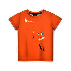 Детская футболка 3D с принтом Лисица в Кировске, 100% гипоаллергенный полиэфир | прямой крой, круглый вырез горловины, длина до линии бедер, чуть спущенное плечо, ткань немного тянется | Тематика изображения на принте: зверь | лис | лиса | лисица | лисонька | рыжая | хищник