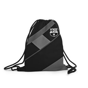 Рюкзак-мешок 3D с принтом FC Barcelona gray collection в Кировске, 100% полиэстер | плотность ткани — 200 г/м2, размер — 35 х 45 см; лямки — толстые шнурки, застежка на шнуровке, без карманов и подкладки | fc barcelona | мяч | спорт | футбол | чеппионат