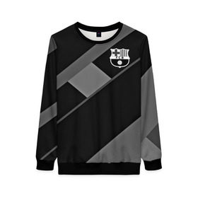 Женский свитшот 3D с принтом FC Barcelona gray collection в Кировске, 100% полиэстер с мягким внутренним слоем | круглый вырез горловины, мягкая резинка на манжетах и поясе, свободная посадка по фигуре | fc barcelona | мяч | спорт | футбол | чеппионат