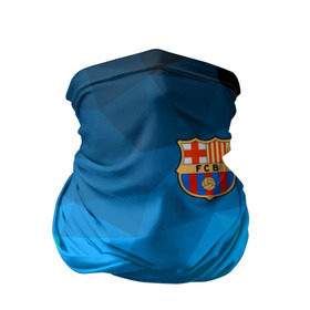 Бандана-труба 3D с принтом FC Barcelona blue polygon 2018 в Кировске, 100% полиэстер, ткань с особыми свойствами — Activecool | плотность 150‒180 г/м2; хорошо тянется, но сохраняет форму | Тематика изображения на принте: fc barcelona | мяч | спорт | футбол | чеппионат 