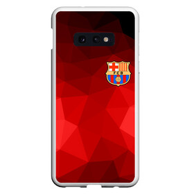 Чехол для Samsung S10E с принтом FC Barcelona red polygon 2018 в Кировске, Силикон | Область печати: задняя сторона чехла, без боковых панелей | fc barcelona | мяч | спорт | футбол | чеппионат