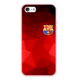 Чехол для iPhone 5/5S матовый с принтом FC Barcelona red polygon 2018 в Кировске, Силикон | Область печати: задняя сторона чехла, без боковых панелей | fc barcelona | мяч | спорт | футбол | чеппионат