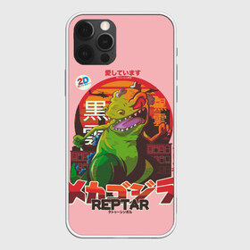 Чехол для iPhone 12 Pro Max с принтом Годзилла в Кировске, Силикон |  | Тематика изображения на принте: lizard | raptor | reptar | t rex  dino | годзила | годзилла | динозавр | иероглифы | монстр | япония | ящер