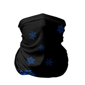 Бандана-труба 3D с принтом Голубые снежинки в Кировске, 100% полиэстер, ткань с особыми свойствами — Activecool | плотность 150‒180 г/м2; хорошо тянется, но сохраняет форму | 