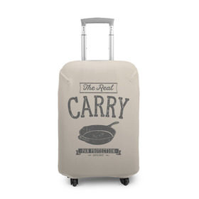 Чехол для чемодана 3D с принтом The Real Carry - Pan Protectio в Кировске, 86% полиэфир, 14% спандекс | двустороннее нанесение принта, прорези для ручек и колес | battlegrounds | playerunknowns | pubg | пубг | сковородка
