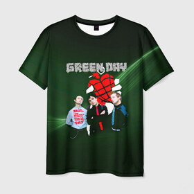 Мужская футболка 3D с принтом Группа Green Day в Кировске, 100% полиэфир | прямой крой, круглый вырез горловины, длина до линии бедер | american idiot | green day | альтернативный | билли джо армстронг | грин дей | группа | зелёный день | майк дёрнт | музыка | надпись | панк | поп | поппанк | рок | тре кул