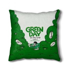 Подушка 3D с принтом Монстр Green Day в Кировске, наволочка – 100% полиэстер, наполнитель – холлофайбер (легкий наполнитель, не вызывает аллергию). | состоит из подушки и наволочки. Наволочка на молнии, легко снимается для стирки | american idiot | green day | альтернативный | билли джо армстронг | грин дей | группа | зелёный день | майк дёрнт | музыка | надпись | панк | поп | поппанк | рок | тре кул