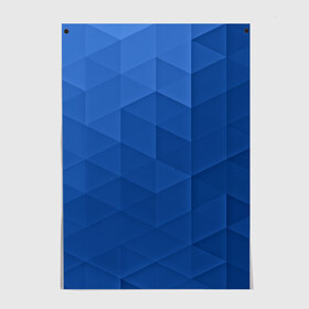Постер с принтом trianse blue в Кировске, 100% бумага
 | бумага, плотность 150 мг. Матовая, но за счет высокого коэффициента гладкости имеет небольшой блеск и дает на свету блики, но в отличии от глянцевой бумаги не покрыта лаком | abstraction | абстракция | геометрия | грани | полигоны | сочетания | треугольники