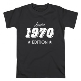 Мужская футболка хлопок с принтом limited edition 1970 в Кировске, 100% хлопок | прямой крой, круглый вырез горловины, длина до линии бедер, слегка спущенное плечо. | 