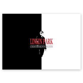 Поздравительная открытка с принтом Chester Bennington Linkin Park в Кировске, 100% бумага | плотность бумаги 280 г/м2, матовая, на обратной стороне линовка и место для марки
 | Тематика изображения на принте: bennington | chester | linkin park | альтернативный метал | альтернативный рок | беннингтон | группа | линкин парк | музыкант | ню метал | певец | рок | рэп | рэп рок | честер | электроник рок