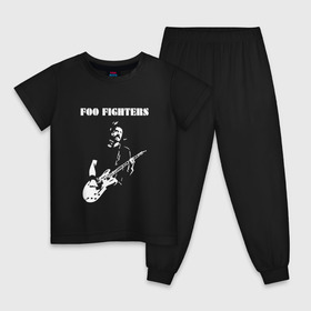 Детская пижама хлопок с принтом Foo Fighters в Кировске, 100% хлопок |  брюки и футболка прямого кроя, без карманов, на брюках мягкая резинка на поясе и по низу штанин
 | ff | foo fighters | альтернативный | группа | дэйв грол | крис шифлетт | метал | музыка | надпись | нэйт мендел | постгранж | пэт смир | рок | тейлор хокинс | фу файтерс | фф | хард | хардрок