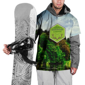 Накидка на куртку 3D с принтом Mountain Camping в Кировске, 100% полиэстер |  | Тематика изображения на принте: mountain | возвышение | возвышенность | гора | горка | горы | лес | природа | склон | туман | холм