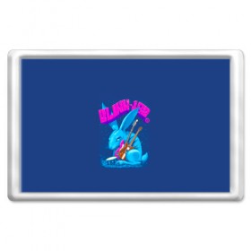 Магнит 45*70 с принтом Заяц Blink-182 в Кировске, Пластик | Размер: 78*52 мм; Размер печати: 70*45 | Тематика изображения на принте: 