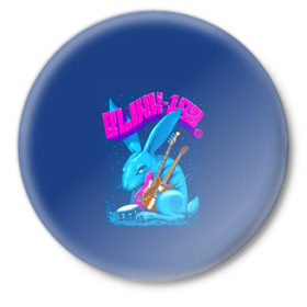 Значок с принтом Заяц Blink-182 в Кировске,  металл | круглая форма, металлическая застежка в виде булавки | Тематика изображения на принте: 