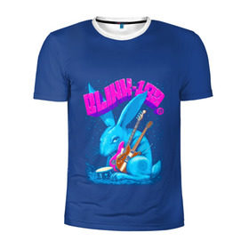 Мужская футболка 3D спортивная с принтом Заяц Blink-182 в Кировске, 100% полиэстер с улучшенными характеристиками | приталенный силуэт, круглая горловина, широкие плечи, сужается к линии бедра | 