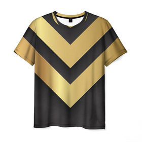 Мужская футболка 3D с принтом Golden arrows в Кировске, 100% полиэфир | прямой крой, круглый вырез горловины, длина до линии бедер | arrow | gold | golden | золотой | стрела | текстура