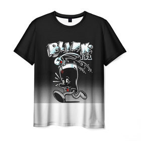 Мужская футболка 3D с принтом Заяц в стакане Blink-182 в Кировске, 100% полиэфир | прямой крой, круглый вырез горловины, длина до линии бедер | blink | альтернативный рок | блинк | группа | марк хоппус | музыка | мэтт скиба | надпись | панк | панк рок | песни | поп панк | рок | скейт панк | смайл | смайлик | трэвис баркер