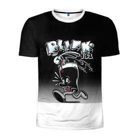 Мужская футболка 3D спортивная с принтом Заяц в стакане Blink-182 в Кировске, 100% полиэстер с улучшенными характеристиками | приталенный силуэт, круглая горловина, широкие плечи, сужается к линии бедра | Тематика изображения на принте: blink | альтернативный рок | блинк | группа | марк хоппус | музыка | мэтт скиба | надпись | панк | панк рок | песни | поп панк | рок | скейт панк | смайл | смайлик | трэвис баркер