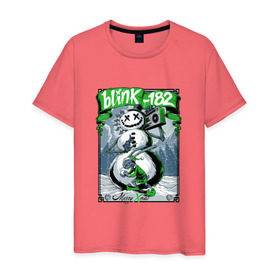 Мужская футболка хлопок с принтом С Рождеством, Blink-182 в Кировске, 100% хлопок | прямой крой, круглый вырез горловины, длина до линии бедер, слегка спущенное плечо. | 