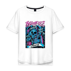 Мужская футболка хлопок Oversize с принтом Заяц Blink-182 в Кировске, 100% хлопок | свободный крой, круглый ворот, “спинка” длиннее передней части | Тематика изображения на принте: 