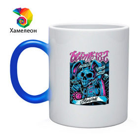 Кружка хамелеон с принтом Заяц Blink-182 в Кировске, керамика | меняет цвет при нагревании, емкость 330 мл | Тематика изображения на принте: 