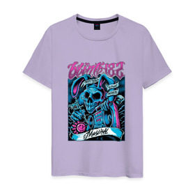 Мужская футболка хлопок с принтом Заяц Blink-182 в Кировске, 100% хлопок | прямой крой, круглый вырез горловины, длина до линии бедер, слегка спущенное плечо. | Тематика изображения на принте: 
