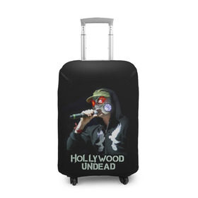 Чехол для чемодана 3D с принтом J-Dog группа Hollywood Undead в Кировске, 86% полиэфир, 14% спандекс | двустороннее нанесение принта, прорези для ручек и колес | 