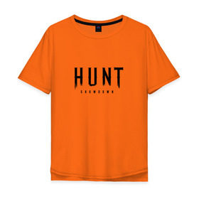 Мужская футболка хлопок Oversize с принтом Hunt: Showdown Black Logo в Кировске, 100% хлопок | свободный крой, круглый ворот, “спинка” длиннее передней части | Тематика изображения на принте: crytek | game | hunt | hunt: showdown | hunter | monsters | showdown | игра | крайтек | охота | столкновение