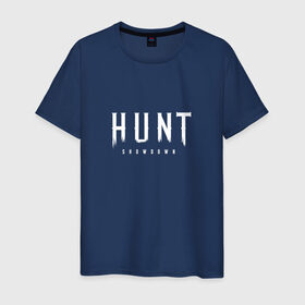 Мужская футболка хлопок с принтом Hunt: Showdown White Logo в Кировске, 100% хлопок | прямой крой, круглый вырез горловины, длина до линии бедер, слегка спущенное плечо. | crytek | game | hunt | hunt: showdown | hunter | monsters | showdown | игра | крайтек | охота | столкновение