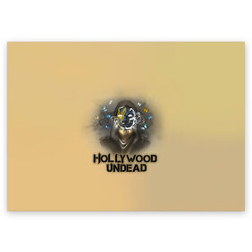Поздравительная открытка с принтом Hollywood Undead в Кировске, 100% бумага | плотность бумаги 280 г/м2, матовая, на обратной стороне линовка и место для марки
 | charlie scene | danny | funny man | hollywood | j dog | johnny 3 tears | undead | альтернативный | андед | голивуд | голливудская | группа | кранккор | метал | нежить | ню | реп | рок | рэп | рэпкор