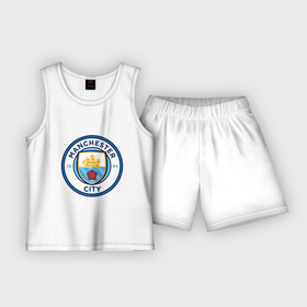 Детская пижама с шортами хлопок с принтом Manchester City в Кировске,  |  | citi | city | manchester | siti | англия | болельщик | горожане | гостевая | манчестер | сити | фанат | форма | футбольная