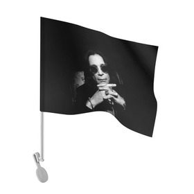 Флаг для автомобиля с принтом Оззи Осборн в Кировске, 100% полиэстер | Размер: 30*21 см | black sabbath | ozzy osbourne | оззи осборн