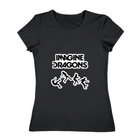 Женская футболка хлопок с принтом Imagine Dragons, прыжок в Кировске, 100% хлопок | прямой крой, круглый вырез горловины, длина до линии бедер, слегка спущенное плечо | dragons | imagine | альтернативный | американская | бэн макки | группа | драгонс | дэн платцман | дэн рейнольдс | имеджин | инди | индирок | рок | уэйн сермон