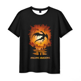 Мужская футболка 3D с принтом Драконы Imagine Dragons в Кировске, 100% полиэфир | прямой крой, круглый вырез горловины, длина до линии бедер | dragons | imagine | альтернативный | американская | бэн макки | группа | драгонс | дэн платцман | дэн рейнольдс | имеджин | инди | индирок | рок | уэйн сермон
