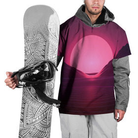 Накидка на куртку 3D с принтом Cyber Sun в Кировске, 100% полиэстер |  | cyber | голограмма | горы | кибер | модные | полосы | ретро | свет | солнце | яркие