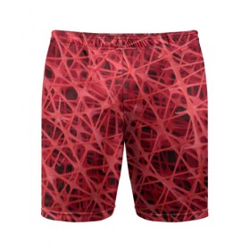 Мужские шорты 3D спортивные с принтом Сетка в Кировске,  |  | красный | модные | пластик | сети | сетка | текстура | цвет