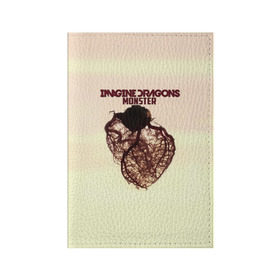 Обложка для паспорта матовая кожа с принтом Monster, Imagine Dragons в Кировске, натуральная матовая кожа | размер 19,3 х 13,7 см; прозрачные пластиковые крепления | Тематика изображения на принте: 