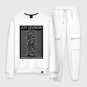 Женский костюм хлопок с принтом Joy Division в Кировске, 100% хлопок | на свитшоте круглая горловина, мягкая резинка по низу. Брюки заужены к низу, на них два вида карманов: два 