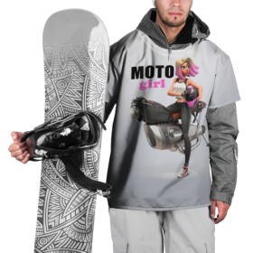 Накидка на куртку 3D с принтом Moto Girl в Кировске, 100% полиэстер |  | girl | moto | motorcycle | аниме | байк | байкер | девушка | мото | мотоцикл