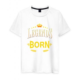 Мужская футболка хлопок с принтом Legends are born in november в Кировске, 100% хлопок | прямой крой, круглый вырез горловины, длина до линии бедер, слегка спущенное плечо. | 
