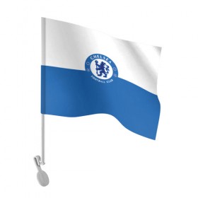 Флаг для автомобиля с принтом Chelsea в Кировске, 100% полиэстер | Размер: 30*21 см | chelsea | football | soccer | socker | спорт | футбол | футбольный клуб | челси