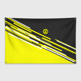 Флаг-баннер с принтом FC Borussia 2018 Sport в Кировске, 100% полиэстер | размер 67 х 109 см, плотность ткани — 95 г/м2; по краям флага есть четыре люверса для крепления | боруссия | дортмунд